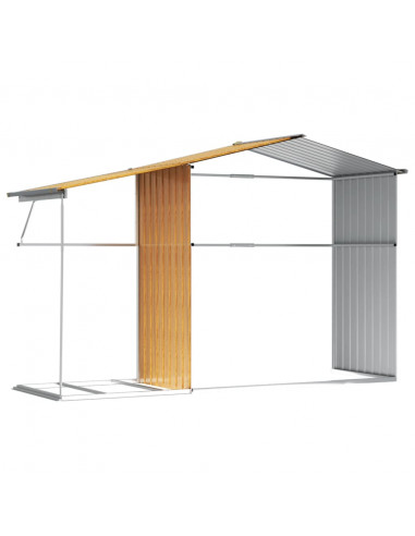 Capanno Giardino Marrone Chiaro 277x192,5x179cm Acciaio Zincato