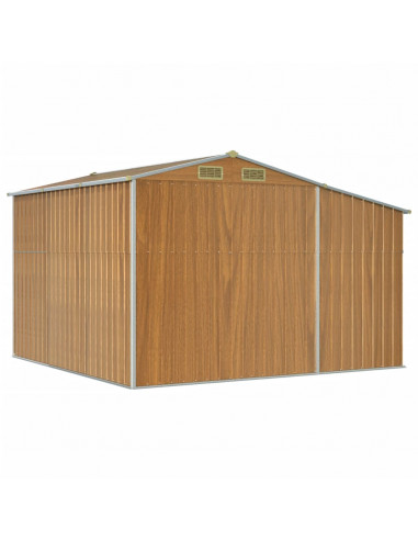 Capanno Giardino Marrone Chiaro 277x279x179 cm Acciaio Zincato