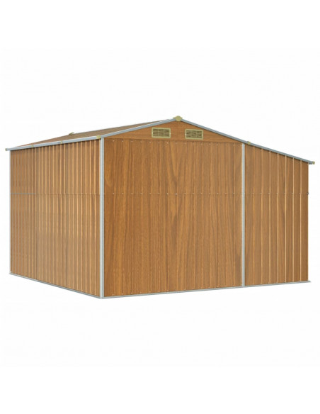 Capanno Giardino Marrone Chiaro 277x279x179 cm Acciaio Zincato