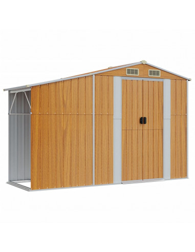 Capanno Giardino Marrone Chiaro 277x279x179 cm Acciaio Zincato