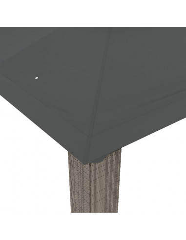 Gazebo con Tetto Doppio Antracite 3,94x2,96 m in Acciaio