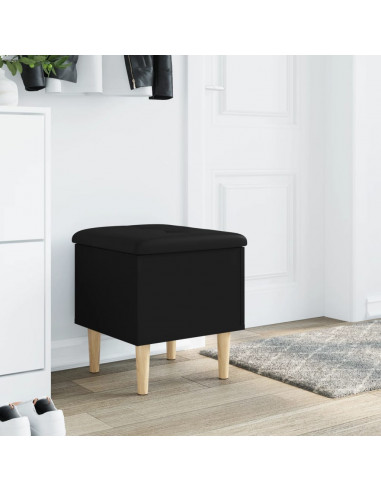 Panca Portaoggetti Nera 42x42x46 cm in Legno Multistrato