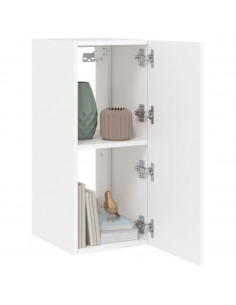 Mobile TV a Parete con Luci LED Bianco 30,5x35x70 cm 2