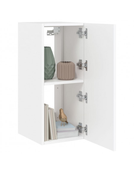 Mobile TV a Parete con Luci LED Bianco 30,5x35x70 cm