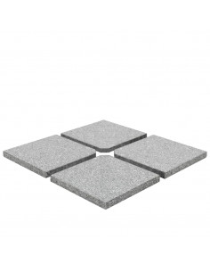 Piastre per Parasole 4 pz in Granito Quadrato 100 kg Grigio 2