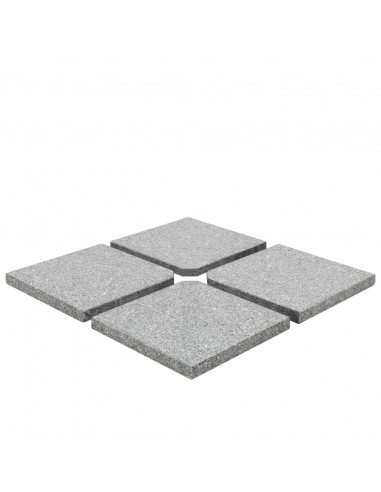 Piastre per Parasole 4 pz in Granito Quadrato 100 kg Grigio