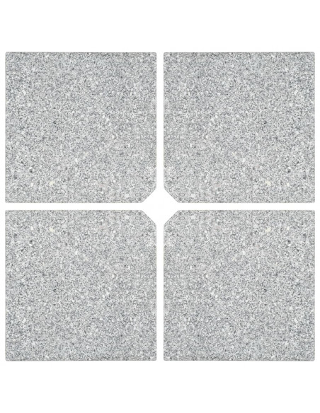 Piastre per Parasole 4 pz in Granito Quadrato 100 kg Grigio