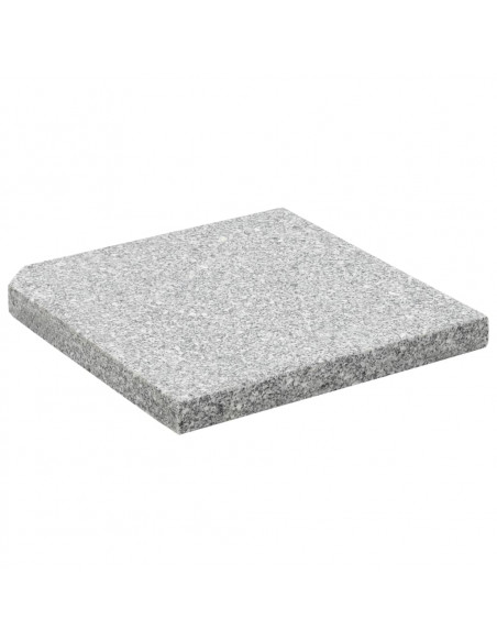 Piastre per Parasole 4 pz in Granito Quadrato 100 kg Grigio