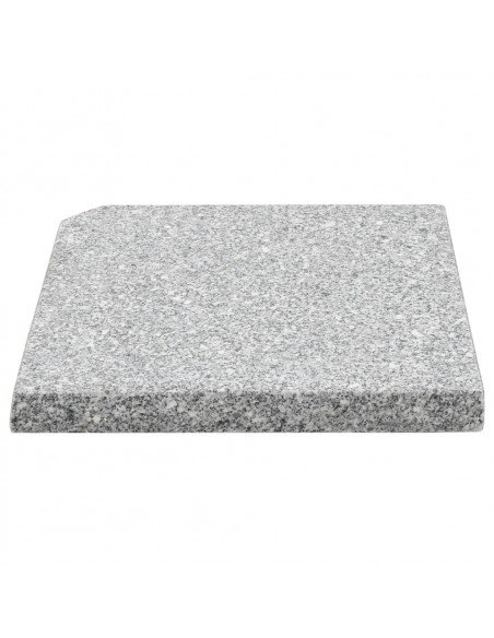 Piastre per Parasole 4 pz in Granito Quadrato 100 kg Grigio