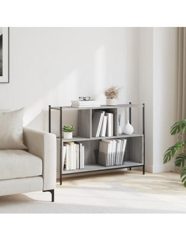 Libreria Grigio Sonoma 102x28x77,5 cm in Legno Multistrato