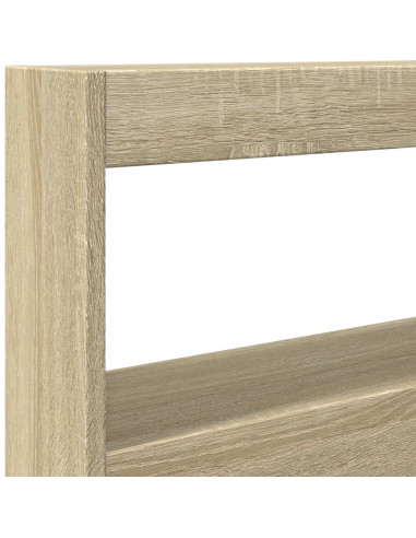 Testiera con Contenitore a LED Rovere Sonoma 120x17x102 cm