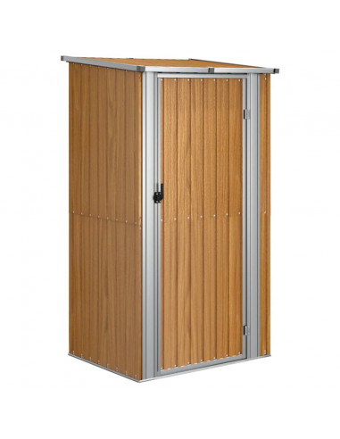 Capanno da Giardino Marrone 118,5x97x209,5 cm Acciaio Zincato