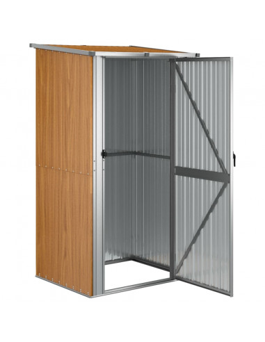 Capanno da Giardino Marrone 118,5x97x209,5 cm Acciaio Zincato