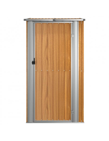 Capanno da Giardino Marrone 118,5x97x209,5 cm Acciaio Zincato