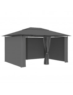 Gazebo da Giardino con Tende 4x3 m Antracite 2