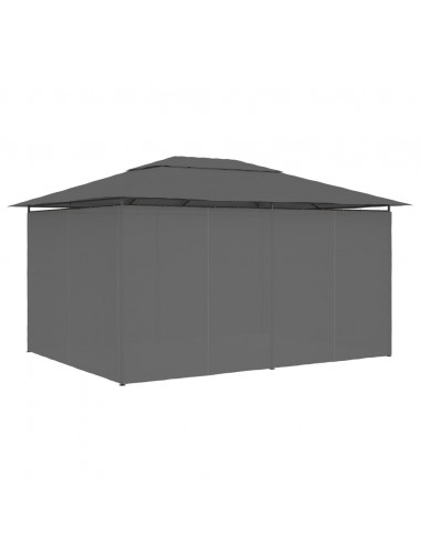 Gazebo da Giardino con Tende 4x3 m Antracite
