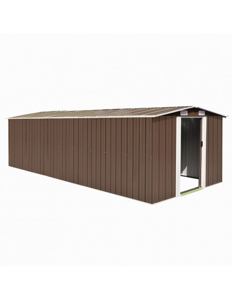 Casetta da Giardino 257x580x181 cm in Metallo Marrone
