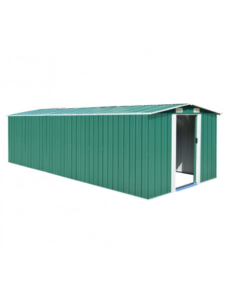 Casetta da Giardino 257x580x181 cm in Metallo Verde