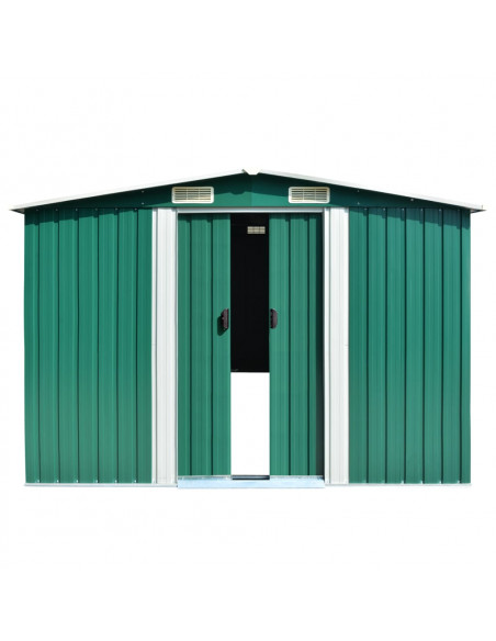Casetta da Giardino 257x580x181 cm in Metallo Verde