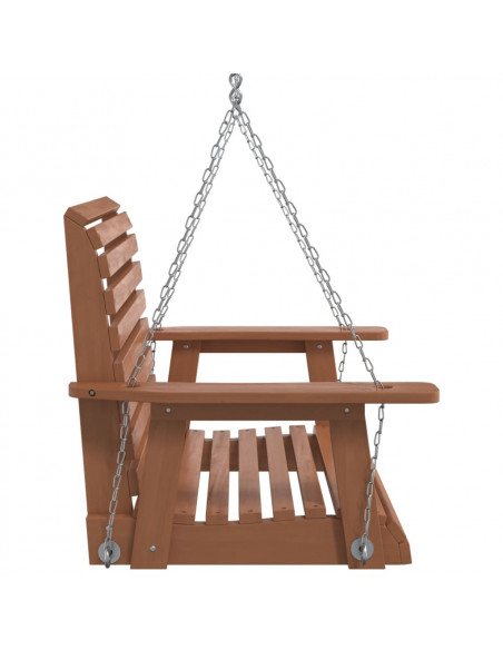 Dondolo da Giardino Catene in Metallo Marrone in Legno di Abete