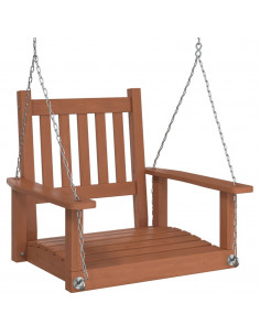 Dondolo da Giardino Catene in Metallo Marrone in Legno di Abete 2