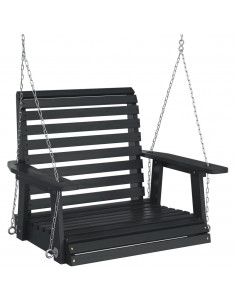 Dondolo da Giardino Catene in Metallo Nero in Legno di Abete 2