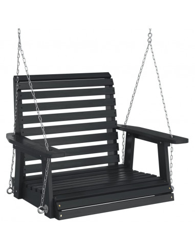Dondolo da Giardino Catene in Metallo Nero in Legno di Abete