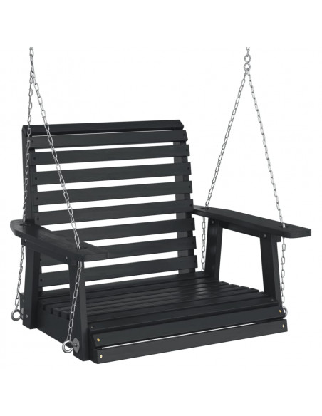 Dondolo da Giardino Catene in Metallo Nero in Legno di Abete