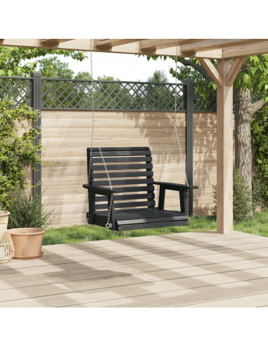 Dondolo da Giardino Catene in Metallo Nero in Legno di Abete