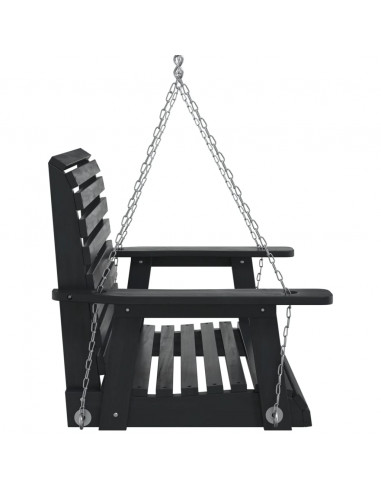 Dondolo da Giardino Catene in Metallo Nero in Legno di Abete