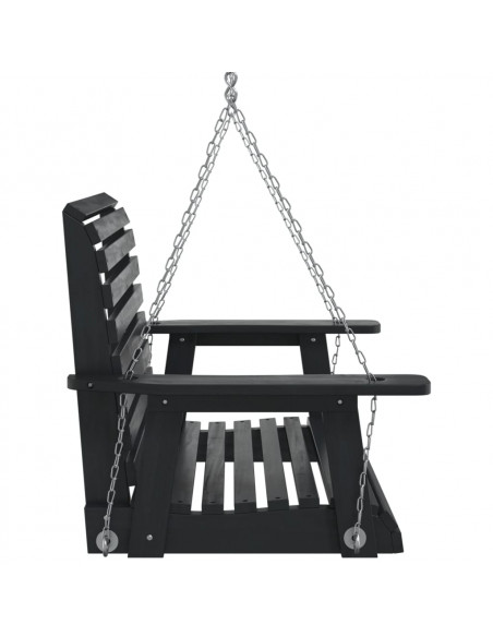 Dondolo da Giardino Catene in Metallo Nero in Legno di Abete