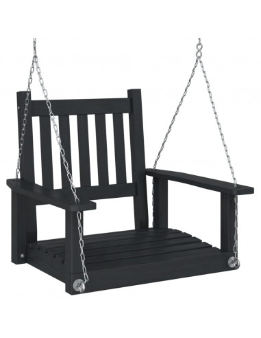 Dondolo da Giardino Catene in Metallo Nero in Legno di Abete