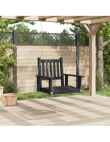 Dondolo da Giardino Catene in Metallo Nero in Legno di Abete