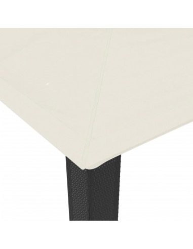 Gazebo con Tetto Doppio Crema 3,94x2,96 m in Acciaio