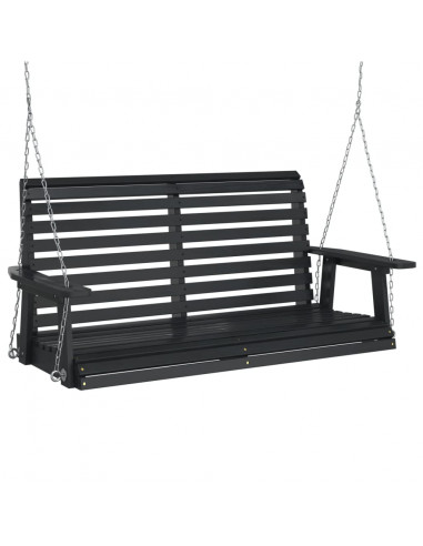 Panca a Dondolo da Giardino Catene in Metallo in Legno di Abete