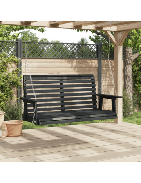 Panca a Dondolo da Giardino Catene in Metallo in Legno di Abete