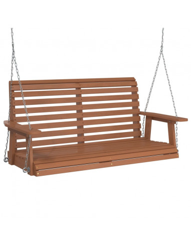 Panca a Dondolo da Giardino Catene in Metallo in Legno di Abete