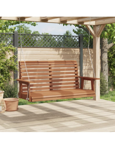 Panca a Dondolo da Giardino Catene in Metallo in Legno di Abete