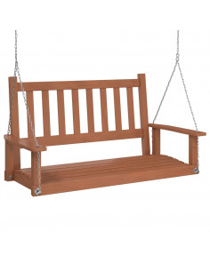 Panca a Dondolo da Giardino Catene in Metallo in Legno di Abete 2