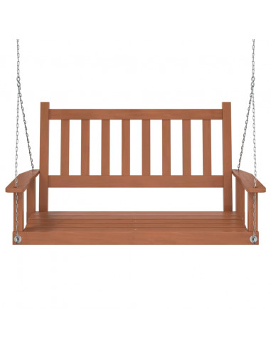 Panca a Dondolo da Giardino Catene in Metallo in Legno di Abete