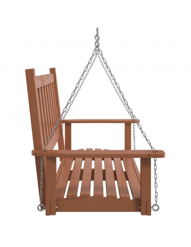 Panca a Dondolo da Giardino Catene in Metallo in Legno di Abete