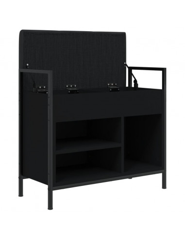 Panca Portaoggetti Nera 65,5x32x57,5 cm in Legno Multistrato
