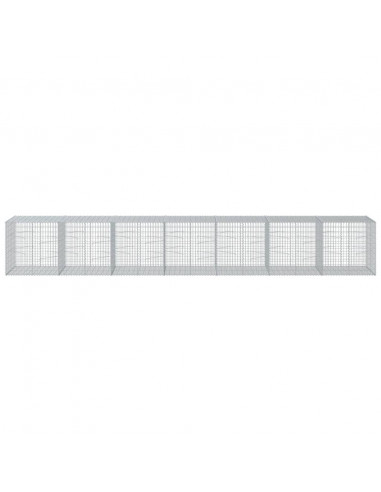Cesto Gabbione con Copertura 700x100x100 cm in Ferro Zincato