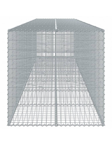 Cesto Gabbione con Copertura 700x100x100 cm in Ferro Zincato