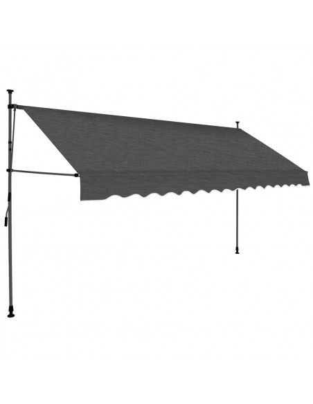 Tenda da Sole Retrattile Manuale con LED 400 cm Antracite