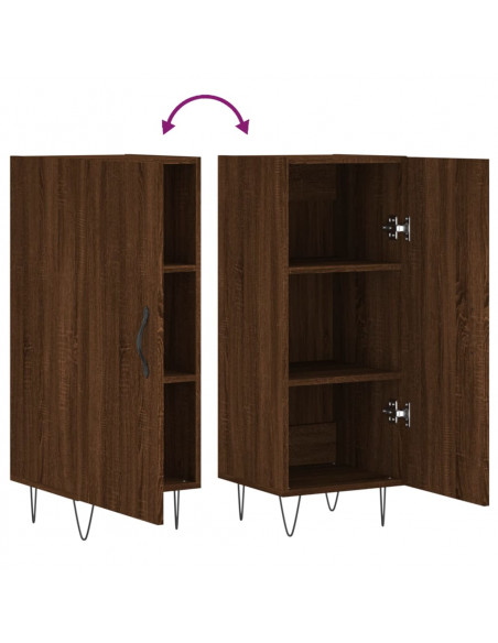 Credenza Rovere Marrone 34,5x34x90 cm in Legno Multistrato