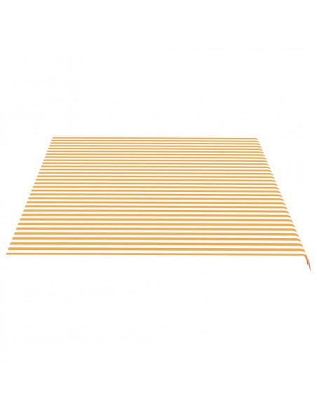 Tessuto di Ricambio per Tenda da Sole Giallo e Bianco 5x3,5 m