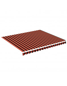 Tessuto di Ricambio Tenda da Sole Arancione e Marrone 4x3,5 m 2
