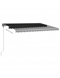 Tenda da Sole Retrattile Manuale con LED 450x300 cm Antracite 2
