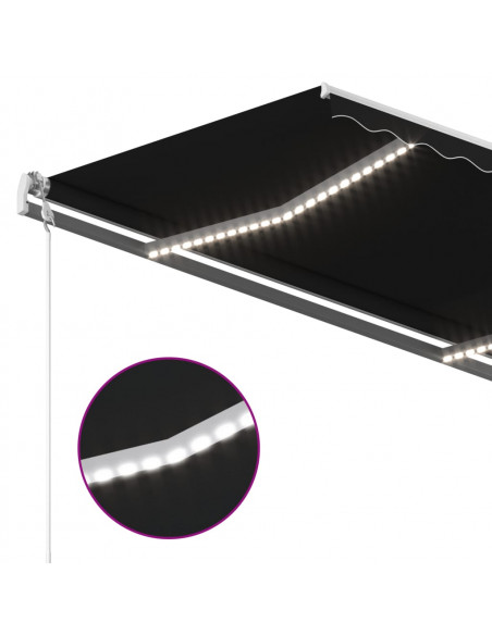 Tenda Automatica con Sensore Vento e LED 300x250 cm Antracite